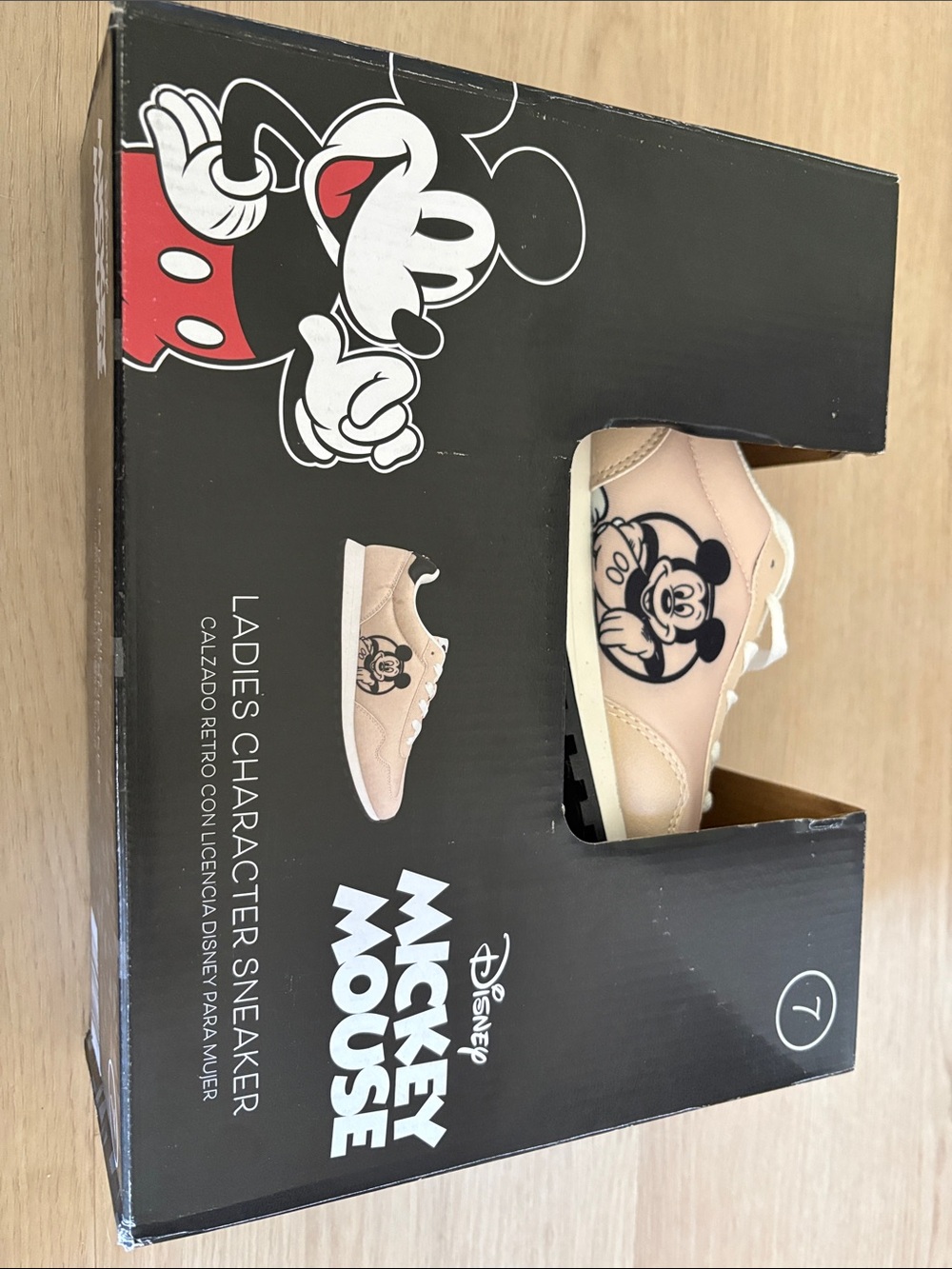 NWT Disney x ALDI Mickey Mouse Sneakers Women’s Size 7 Blush Pink